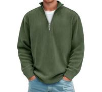 Camicia in Velluto a Coste con Collo Alto, Cerniera, Manica Lunga, Casual, Morbida e Calda, Giacca Testurizzata per la Stagione Autunno-Inverno#G