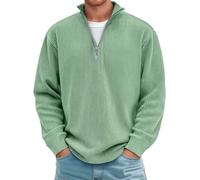 Camicia in Velluto a Coste con Collo Alto, Cerniera, Manica Lunga, Casual, Morbida e Calda, Giacca Testurizzata per la Stagione Autunno-Inverno#G