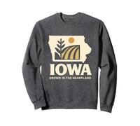 Camicia Iowa Grown in The Heartland Retro Farmland Scene Felpa