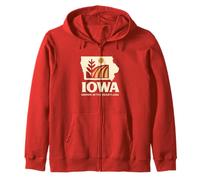Camicia Iowa Grown in The Heartland Retro Farmland Scene Felpa con Cappuccio