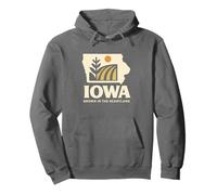 Camicia Iowa Grown in The Heartland Retro Farmland Scene Felpa con Cappuccio