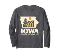 Camicia Iowa Grown in The Heartland Retro Farmland Scene Maglia a Manica