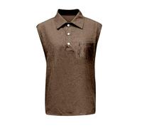 Camicia Jeans senza maniche da uomo - Camicia da uomo con colletto imbottito Camicia in cotone svanito Camicetta con tasca sul petto Camicia Retro Vintage Casual Top Sportivi Traspirante Top Comfort