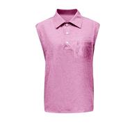 Camicia Jeans senza maniche da uomo - Camicia da uomo con colletto imbottito Camicia in cotone svanito Camicetta con tasca sul petto Camicia Retro Vintage Casual Top Sportivi Traspirante Top Comfort