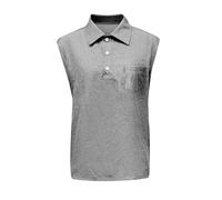 Camicia Jeans senza maniche da uomo - Camicia da uomo con colletto imbottito Camicia in cotone svanito Camicetta con tasca sul petto Camicia Retro Vintage Casual Top Sportivi Traspirante Top Comfort