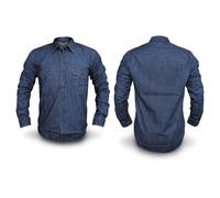 Carrera Camicia Uomo in Denim, Lavaggio Blu Medio (L)