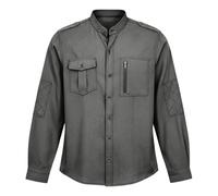 Camicia Jeans Uomo Classiche da Estiva Allenamento Stile Urbano Cotone Manica Lunga Facile Stiro Collo Elasticizzata T Shirt Musica Rock