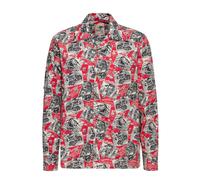 Camicia King Kerosin AOP rosso scuro Taglia S