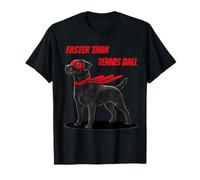 Camicia Labrador Nera Faster Than Tennis Ball Funny Dog Maglietta