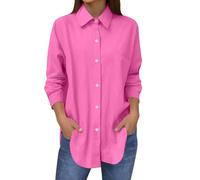 Camicia Lino Donna Camicia Lino Donna Manica Lunga Maglietta Blusa Corta Camice Bianco Maglie Eleganti Maglia Magliette Cotone Copricostume Mare Elegante Cerimonia Camicie Abbigliamento Curvy Mezze