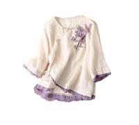 Camicia Lino Donna Larghi alla Moda Camicia Donna Manica Corta in Mussola Curvy Basic Top con Bottoni Tinta Unita Essentials Camicetta con Scollo a V per Ufficio E Occasioni Casuali