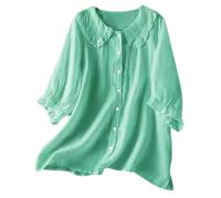 Camicia Lino Donna Manica Lunga Camicia Lunga Magliette Cotone Casacca Elegante Camicie Blusa Top Giallo Bluse Estive Basic Rosa Bianca Tshirt Camice Da Lavoro Volant Maglietta Corta A Righe Xl