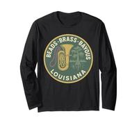 Camicia Louisiana Jazz in Ottone con Perline Bayous Mardi Gras Band Maglia a Manica