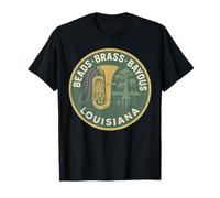 Camicia Louisiana Jazz in Ottone con Perline Bayous Mardi Gras Band Maglietta