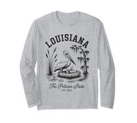 Camicia Louisiana Pelican State Swamp And Wildlife Vintage Maglia a Manica