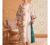 Camicia lunga asimmetrica con stampa casuale a patchwork L,M,S,XLFlorealeTessuto intrecciato