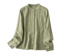 Camicia Lunga Donna Camicia Donna Manica Lunga In Lino A Righe Sangallo Maglietta Scollo V Elegante Curvy Camicette Estive Eleganti Verde Top Rosa Azzurra Cerimonia Fiori Blusa Tshirt Cotone 5Xl T