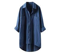 Camicia Lunga Lino Donna Camicia Di Lino Donna Nera Camicetta Bianca Estiva Maglietta Verde Cotone Rossa Camice Bianco Top Giallo Coreana Casacca Elegante T Short Righe Camicie 3Xl Sfiancata