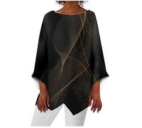 Camicia Lunga Taglie Forti Donna Elegante - Blusa Estiva in Raso - Maglie T-Shirt Abbigliamento Femminile
