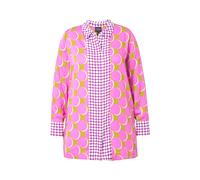 Camicia lunga Ulla Popken da donna taglie forti in raso design patch...