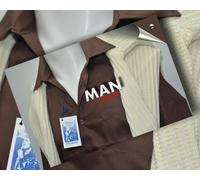 CAMICIA MAN IN PURO COTONE PICCHE' COLORE MARRONE MISURA L (LARGE)