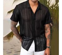 Camicia manica corta See Through uso quotidiano tessuto poliestere lunghezza reg