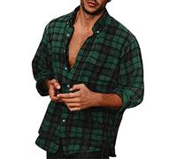 Camicia Manica Corta Uomo-Camicia Collo Coreana Uomo-Camicia Formale da Uomo, Casual, alla, Sottile, Leggera, Traspirante, A Maniche Lunghe, con Bottoni E Risvolto Scozzese Camicia 41 Cotone