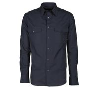 PAYPER Trophy Camicia da Uomo a Manica Lunga 100% Cotone Pettinato Tasche carrè sul Davanti fettuccia con Bottone al Braccio Blu Navy (XXL)