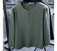 Camicia manica lunga scollo a per v per top per strato base per stile manica