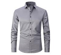 Camicia Manica Lunga Uomo Slim Fit Tinta Unita Camicia Colletto Uomo Primavera Autunno Gentleman Camicia Tradizionale Uomo Urban Business Moda Camicia Uomo TD-13 XL