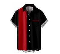 Camicia Maniche Corte Uomo Elegante Stampa Casual Camicia Lino Fantasia Cotone Vintage T-Shirt Slim Fit Camicetta Hawaiana Camicia Maglietta Elasticizzata Estiva