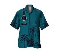Camicia Maniche Corte Uomo, Polo Uomo Manica Corta Camicia A Maniche Corte da Uomo per Vacanze Estive Turismo Spiaggia Moda Tendenza Tempo Libero Stampa Digitale 3D (Navy S)