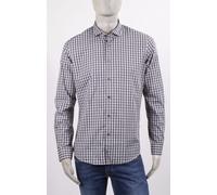 CAMICIA MARKUP COTONE SLIM FIT A QUADRETTI GRIGIO E GRIGIO SCURO CON STECCHE