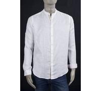 CAMICIA MARKUP IN LINO 100% BIANCA FIL A FIL CON INSERTO AL LA FINTA ANTERIORE