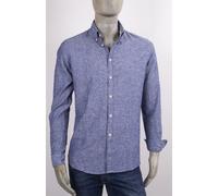 CAMICIA MARKUP MISTO LINO FANTASIA MADRAS A QUADRI SLIM FIT CELESTE