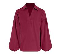 Camicia medievale per bambini con lacci, top classico per Jakobit scozzese, camicia di Halloween, abbigliamento storico per bambini, Colore: rosso, 8-10 Anni