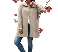 Camicia monopetto casual da donna autunno top Autunno Oversize a maniche lunghe Shacket Giacche Sciolto Trench Coat 2026, Albicocca, L