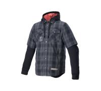 Alpinestars MO.ST.EQ Tartan Camicia da moto, nero-grigio, taglia 4XL