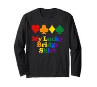 Camicia My Lucky Bridge Rainbow Card Suits Maglia a Manica