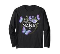 Camicia Nana per Le Donne con Farfalle Festa della Mamma Maglia a Manica