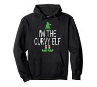 Camicia Natalizia con Scritta «I'm The Curvy Elf» Felpa con Cappuccio
