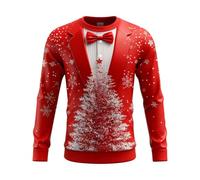 Camicia natalizia da uomo a maniche lunghe con design 3D con paillettes di Babbo Natale, stampa con alberi dorati, campane, abbigliamento per feste, feste di Natale ed eventi speciali, Y4-rosa, 4XL