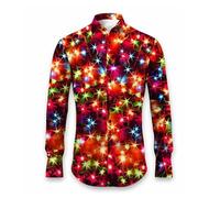 Camicia natalizia da uomo, divertente Merry Christmas Shirt Button Down Camicia con colletto alto, per il tempo libero, camicia di Natale, camicia a maniche lunghe, per festival, feste, Rot52, 5XL