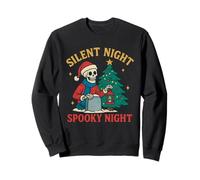Camicia Natalizia Spooky Silent Night Funny Skeleton Xmas Felpa