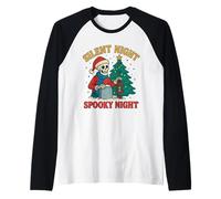 Camicia Natalizia Spooky Silent Night Funny Skeleton Xmas Maglia con Maniche Raglan