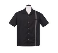 Camicia Nera Button Down Steady Clothing The Six String Guitar ST35012