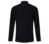 Camicia Nera Con Collo Da Uomo 1920S Peaky Blinders In Popeline A Righe Elegante