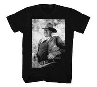 Camicia Nera Da Uomo John Wayne 3 Volte