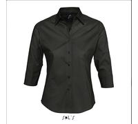 Camicia nera donna manica 3/4 sol's 97% cotone - 3% elastan