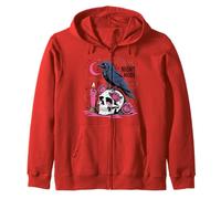Camicia Night Mode Raven Skull Goth Candle Roses Moon Felpa con Cappuccio
